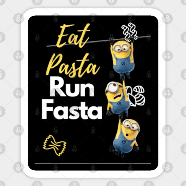 minions eat pasta Sticker by Ayesha